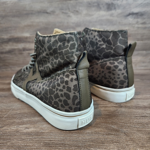 Huf Hupper Shoes High Top Olive Green Shell Shock Skate Sneakers Mens Sz 8.5 - Picture 7 of 11